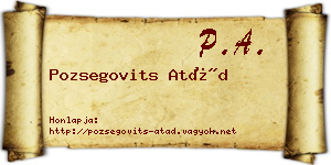 Pozsegovits Atád névjegykártya